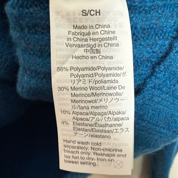 J. Crew Marino Wool Blend Teal Sweater Mock Turtle Neck Size Small style #J6366 - Picture 3 of 5